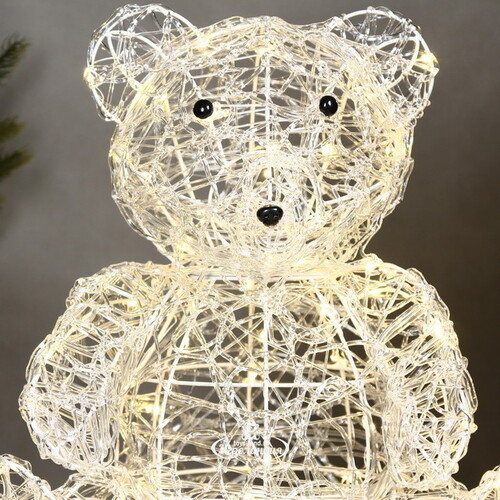 Светодиодный медведь Винни 44 см, 70 теплых белых LED ламп, на батарейках, IP44 Winter Deco
