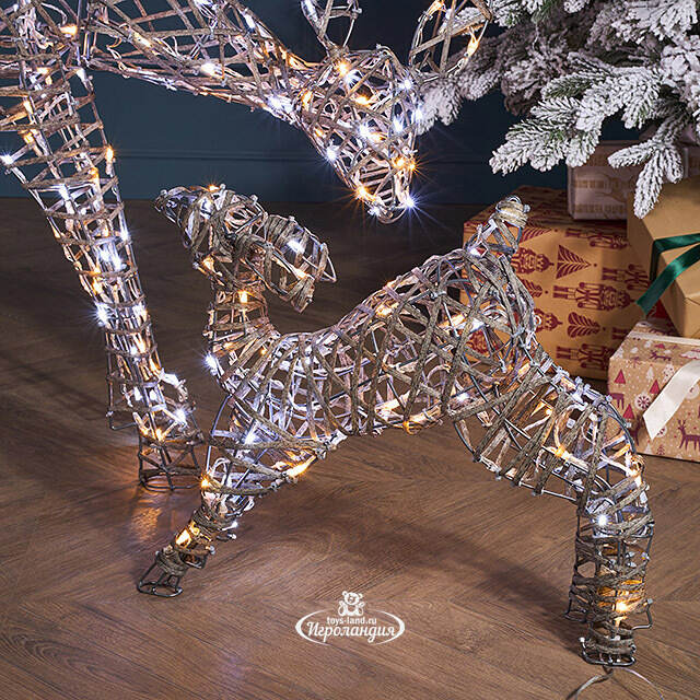 Набор светящихся оленей Малыш и Мама 2 шт, 48-102 см, 230 теплых/холодных белых LED ламп, IP44 Winter Deco