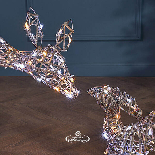 Набор светящихся оленей Малыш и Мама 2 шт, 48-102 см, 230 теплых/холодных белых LED ламп, IP44 Winter Deco