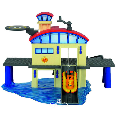 Морской гараж Пожарный Сэм с лодкой 35*14 см DICKIE TOYS