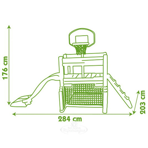 Игровой комплекс Smoby Sport с горкой, воротами, баскетбольным кольцом, 284*203*176 см Smoby