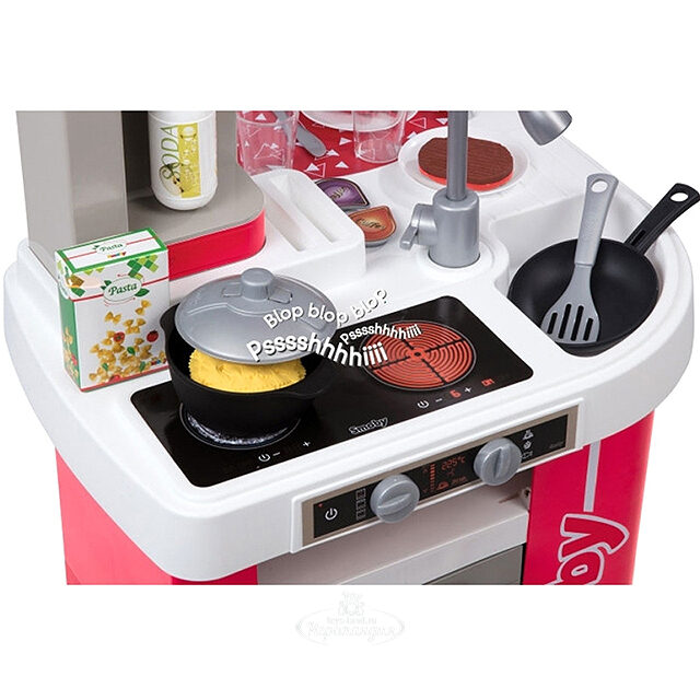 Детская кухня Tefal Studio 100*47*49 см 27 предметов, розовая с серым, свет, звук Smoby (Смуби)