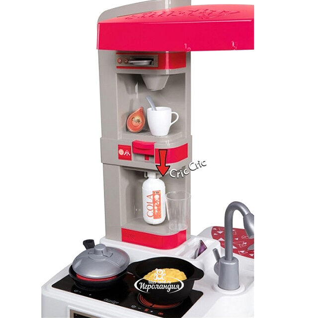Детская кухня Tefal Studio 100*47*49 см 27 предметов, розовая с серым, свет, звук Smoby (Смуби)