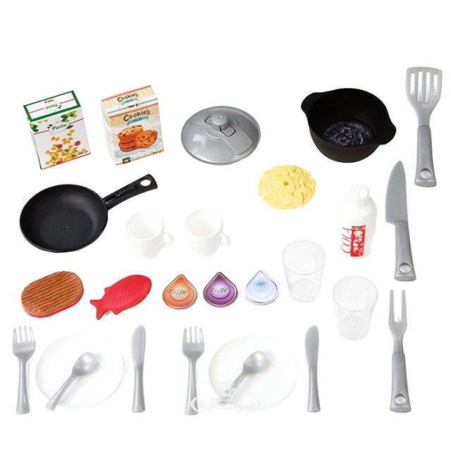 Детская кухня Tefal Studio 100*47*49 см 27 предметов, розовая с серым, свет, звук Smoby (Смуби)