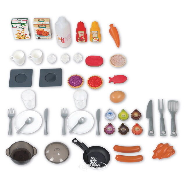 Детская кухня Tefal Французское прикосновение 115*93*41 см 45 предметов, свет, звук Smoby