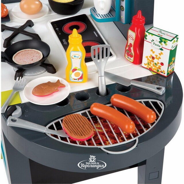 Детская кухня Tefal Французское прикосновение с  водой 115*93*41 см 45 предметов, свет, звук Smoby (Смуби)