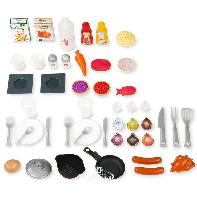 Детская кухня Tefal Французское прикосновение с  водой 115*93*41 см 45 предметов, свет, звук Smoby (Смуби)