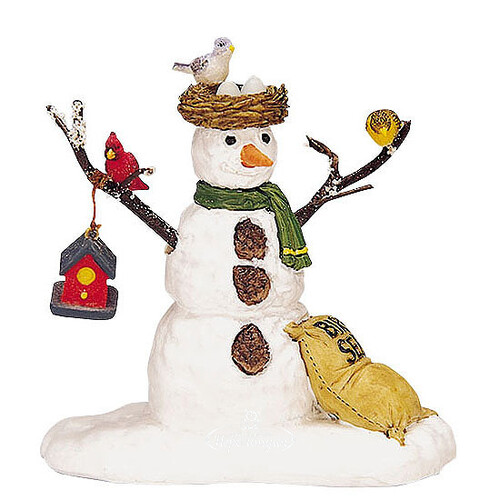 Фигурка Веселый снеговик с птичьим гнездом, 7 см Lemax
