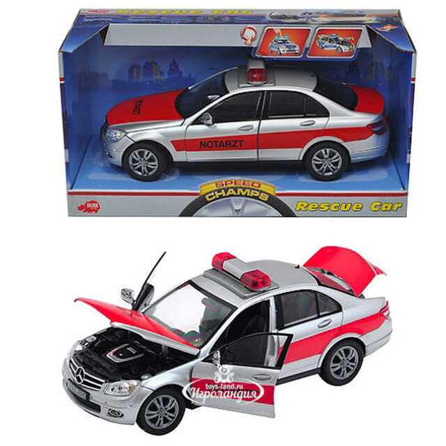 Машина "Mercedes S.O.S", красный, 25 см, 1:18, свет, звук, фрикционный DICKIE TOYS