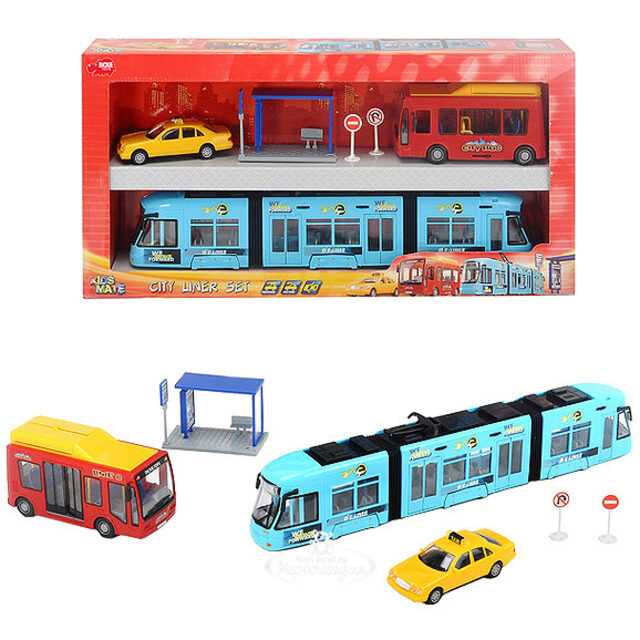 Игровой набор Городской транспорт 46 см фрикционный DICKIE TOYS