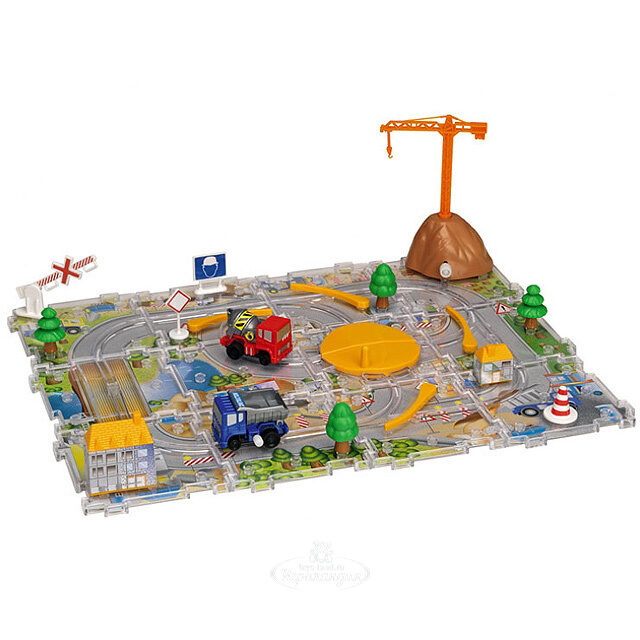 Игровое поле-пазл Строительный кран с машинками и аксессуарами 32*24 см DICKIE TOYS (Дики Тойс)