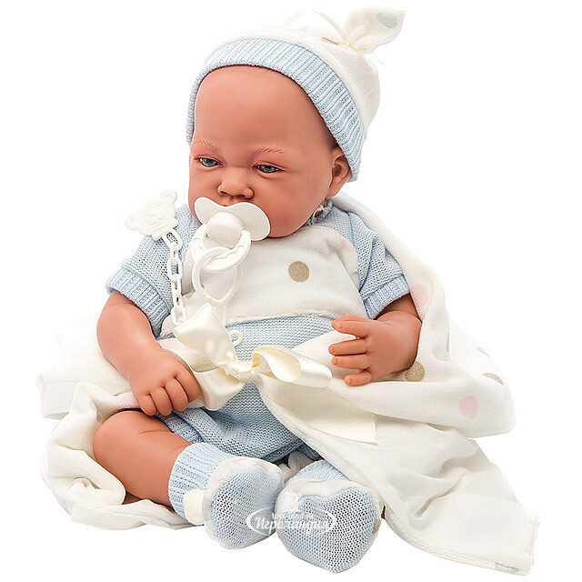 Кукла - младенец Санти в голубом 40 см говорящая Antonio Juan Munecas