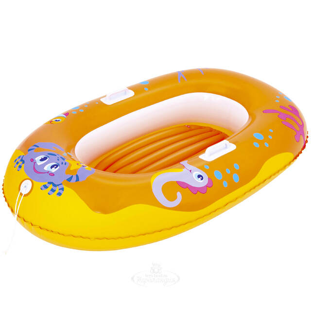 Детская надувная лодка Junior Raft - Крабики 119*79 см, оранжевая Bestway