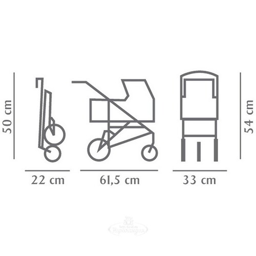 Прогулочная коляска для куклы Бордовая полоска 62*54 см Gotz