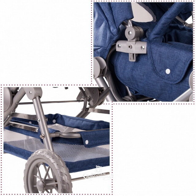Коляска-трансформер для куклы Деним 86*82 см с регулируемой ручкой Gotz