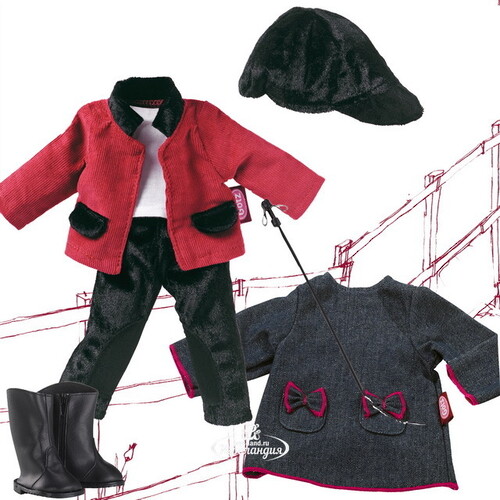 Одежда для кукол Gotz 27 см - Жокейский костюм и платье с аксессуарами Gotz