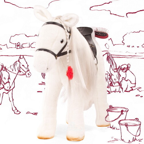 Лошадь для куклы Gotz 45-50 см, с расчёской и аксессуарами Gotz