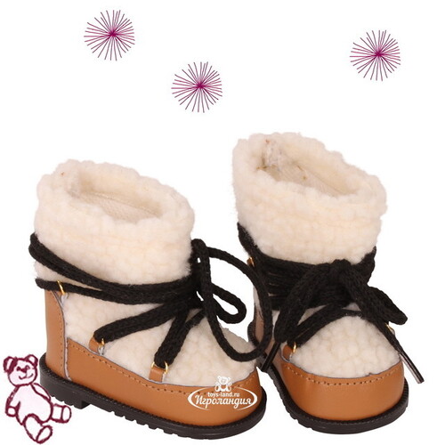 Зимние утеплённые ботинки для куклы Gotz 42-50 см со шнуровкой Gotz