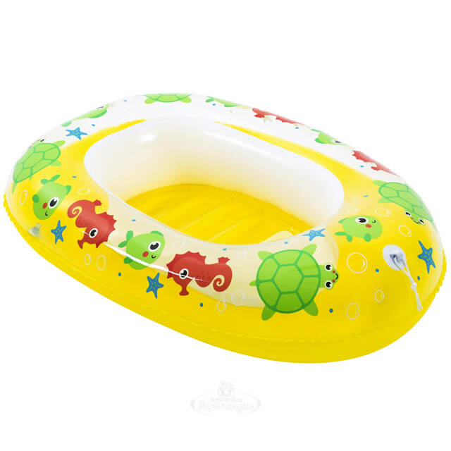 Детская надувная лодка Kiddie Raft - Морские приключения 102*69 см, жёлтая Bestway