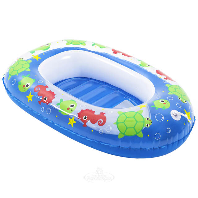 Детская надувная лодка Kiddie Raft - Морские приключения 102*69 см, синяя Bestway