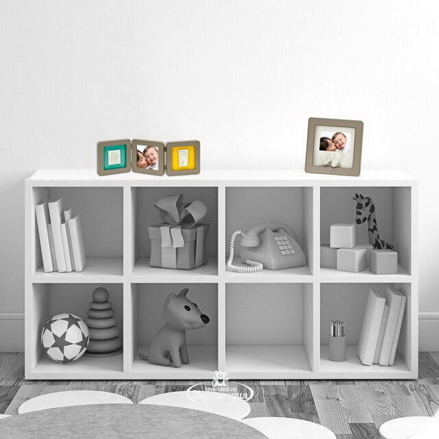 Рамочка со слепками Кит Делюкс с фото, серая, 21*21 см Baby Art (Бэби Арт)