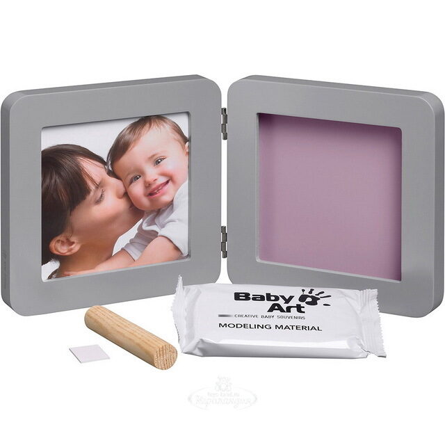 Рамочка двойная Baby Art Print Frame Модерн, серая, 4 цветных подложки, 35*17 см Baby Art (Бэби Арт)