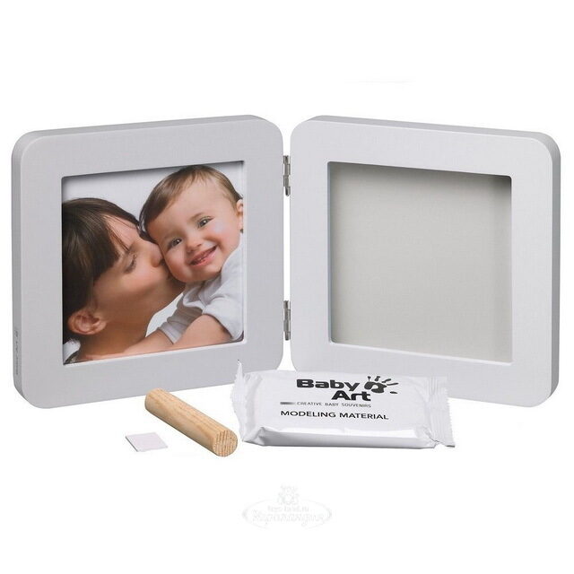 Рамочка двойная Baby Art Print Frame Модерн, светло-серая, 3 цветных подложки, 35*17 см Baby Art (Бэби Арт)