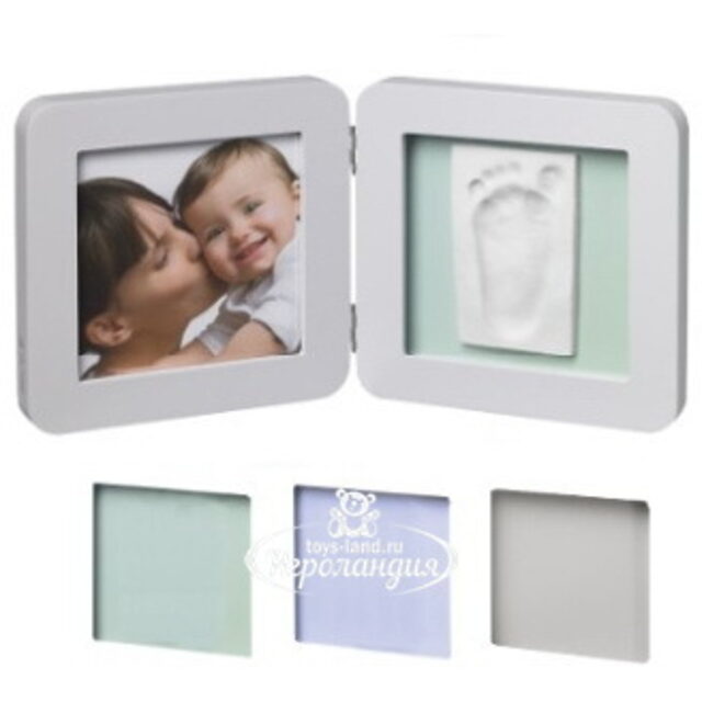 Рамочка двойная Baby Art Print Frame Модерн, светло-серая, 3 цветных подложки, 35*17 см Baby Art (Бэби Арт)