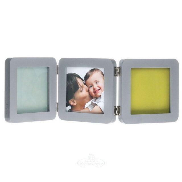 Рамочка тройная Baby Art Double Print Frame Модерн, серая, 4 цветных подложки, 53*17 см Baby Art