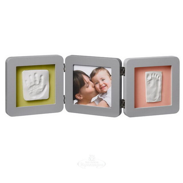 Рамочка тройная Baby Art Double Print Frame Модерн, серая, 4 цветных подложки, 53*17 см Baby Art