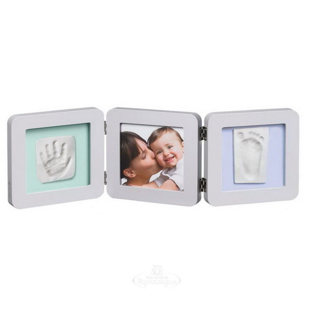 Рамочка тройная Baby Art Double Print Frame Модерн, светло-серая, 3 цветных подложки, 53*17 см Baby Art