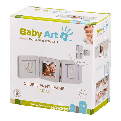 Рамочка тройная Baby Art Double Print Frame Модерн, светло-серая, 3 цветных подложки, 53*17 см Baby Art