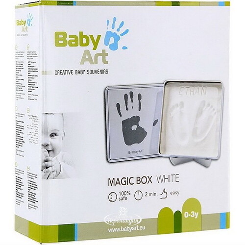 Сувенирная коробочка с отпечатком Baby Art Magic Box, белая, 17*17 см Baby Art