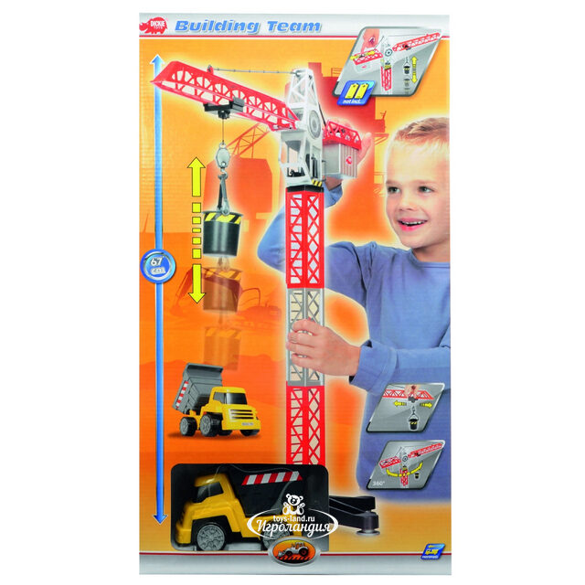 Подъемный кран с самосвалом 67 см DICKIE TOYS