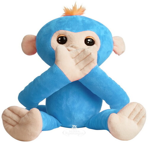 Интерактивная игрушка Обезьянка-обнимашка 41 см голубая Fingerlings