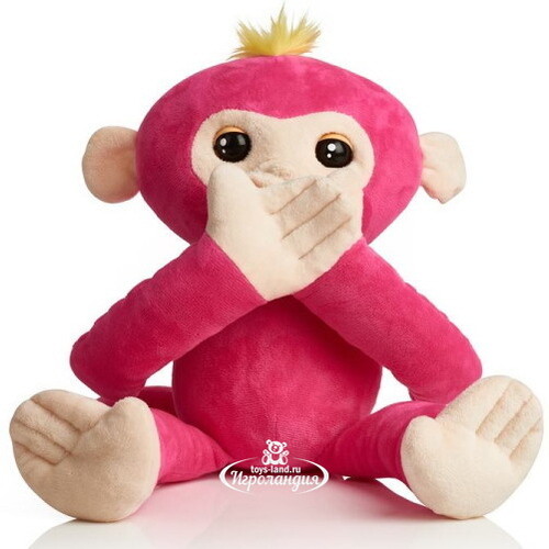 Интерактивная игрушка Обезьянка-обнимашка 41 см розовая Fingerlings