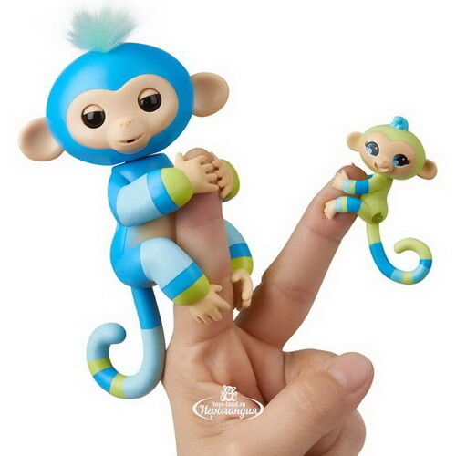 Интерактивная обезьянка Билли с малышом Fingerlings Wowwee 12 см Fingerlings