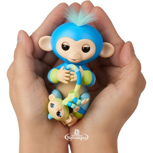 Интерактивная обезьянка Билли с малышом Fingerlings Wowwee 12 см Fingerlings