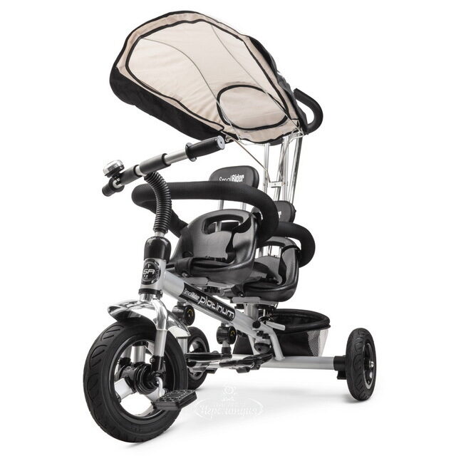 Трехколесный велосипед-коляска для двойни Small Rider Platinum ALT с тентом и ручкой Small Rider