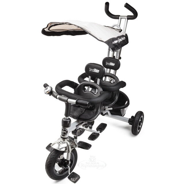 Трехколесный велосипед-коляска для двойни Small Rider Platinum ALT с тентом и ручкой Small Rider