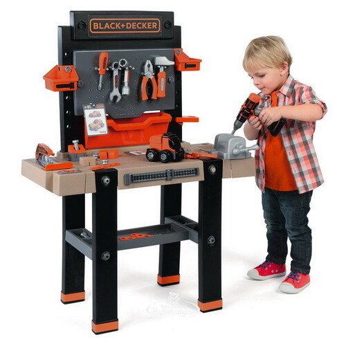 Детская мастерская Black & Decker Ultimate с инструментами 103*79 см, 94 предмета, со звуком Smoby