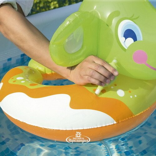 Детский надувной круг с фонтанчиком Слонёнок Дамби 69*61 см, зеленый Bestway