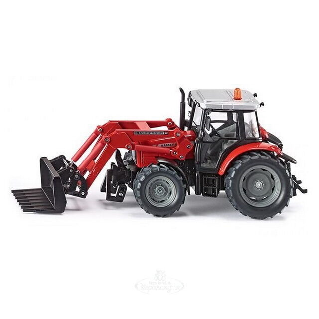 Трактор Massey Ferguson с ковшом и вилами 1:32, 22 см SIKU