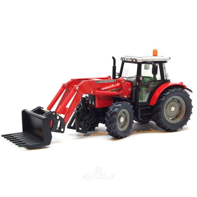 Трактор Massey Ferguson с ковшом и вилами 1:32, 22 см SIKU