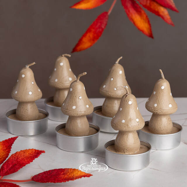 Набор свечей Грибочки, 6 шт Billiet