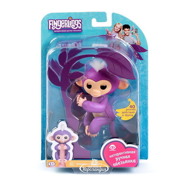 Интерактивная обезьянка Миа Fingerlings WowWee 12 см Fingerlings