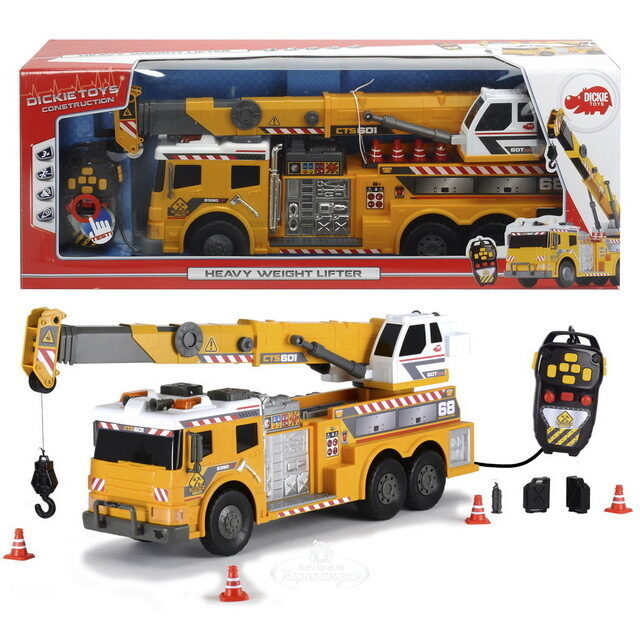 Машинка с подъемным краном на дистанционном управлении 62 см свет, звук DICKIE TOYS (Дики Тойс)