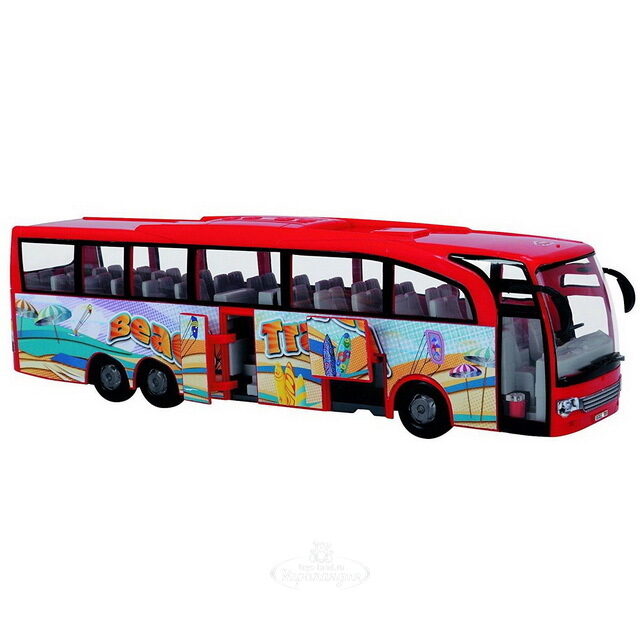 Туристический автобус Beach Travel 33 см 1:43 фрикционный DICKIE TOYS