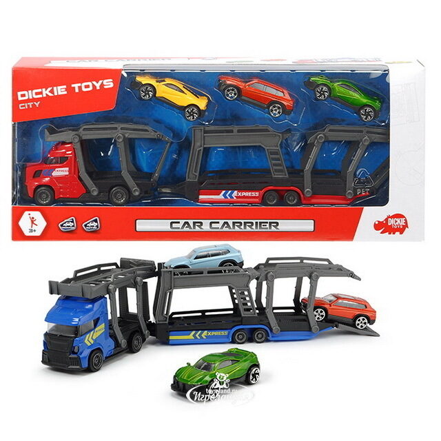 Автовоз Dickie 28 см с 3 машинками красный DICKIE TOYS