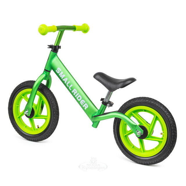 Детский велокат Small Rider Foot Racer AIR, надувные колеса, 12", зеленый металлик Small Rider